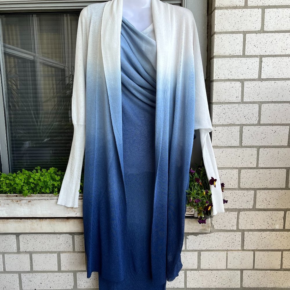 PIERANTONIO GASPARI draped asymmetric -shoulder dress oversized wrap cardigan M